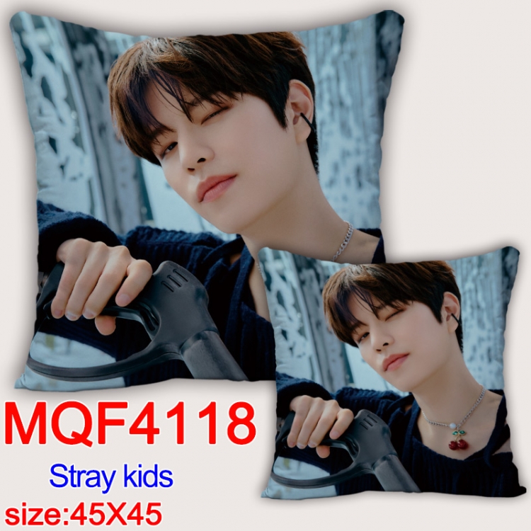 Stray kids square full-color pillow cushion 45X45CM NO FILLING MQF-4118