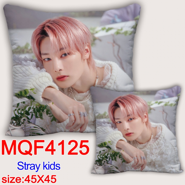 Stray kids square full-color pillow cushion 45X45CM NO FILLING MQF-4125
