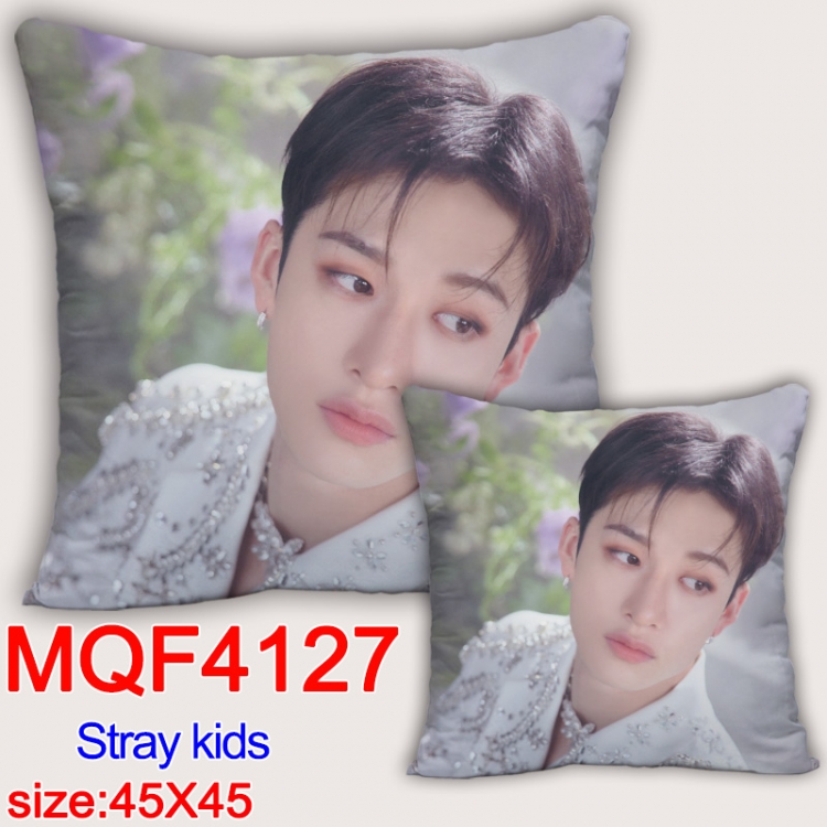 Stray kids square full-color pillow cushion 45X45CM NO FILLING MQF-4127