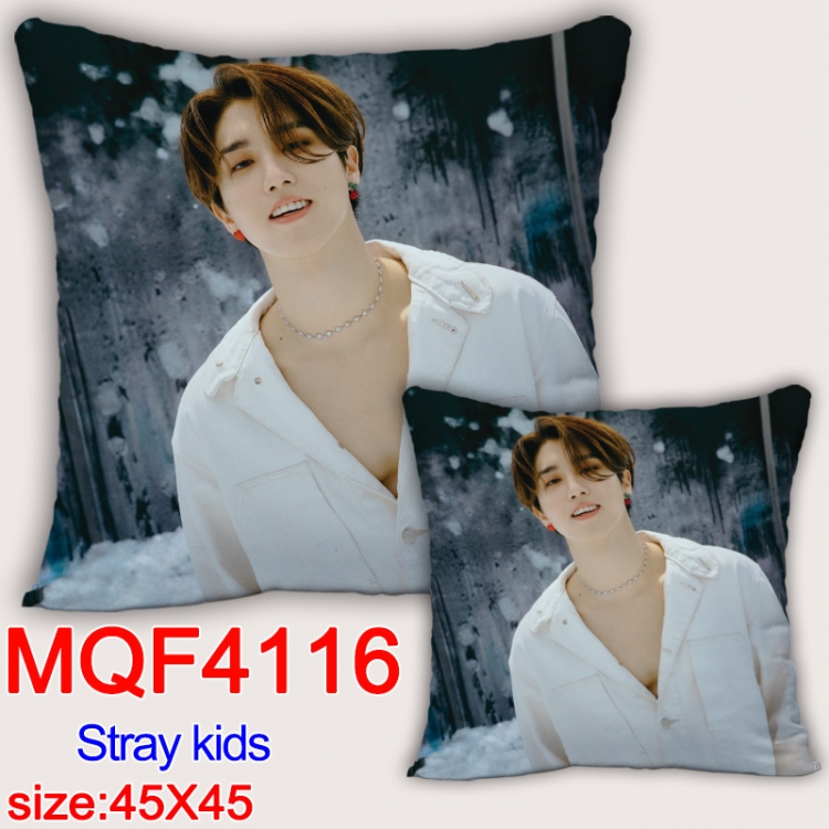 Stray kids square full-color pillow cushion 45X45CM NO FILLING MQF-4116