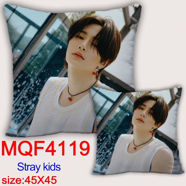 Stray kids square full-color pillow cushion 45X45CM NO FILLING MQF-4119