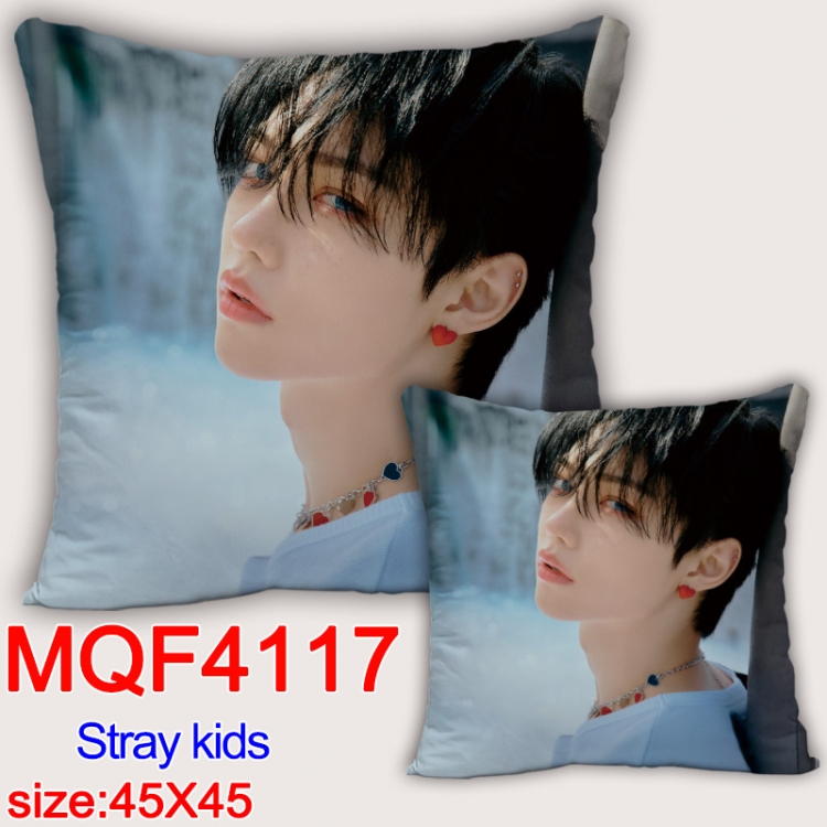 Stray kids square full-color pillow cushion 45X45CM NO FILLING MQF-4117