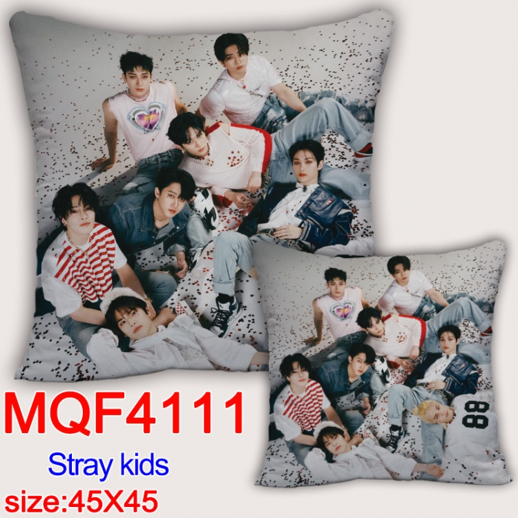 Stray kids square full-color pillow cushion 45X45CM NO FILLING MQF-4111