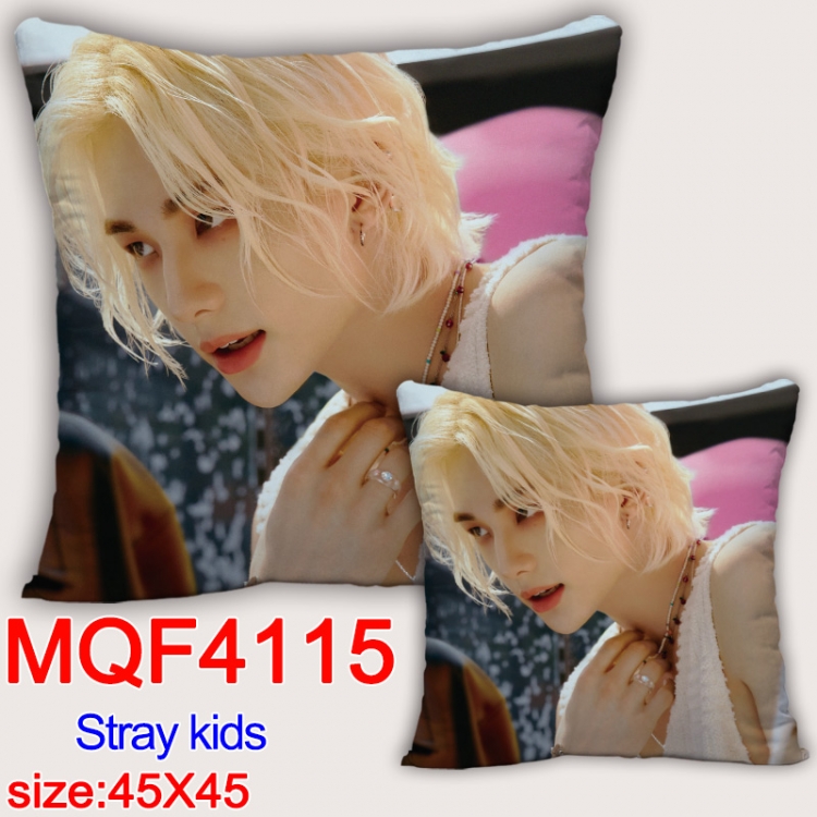 Stray kids square full-color pillow cushion 45X45CM NO FILLING MQF-4115