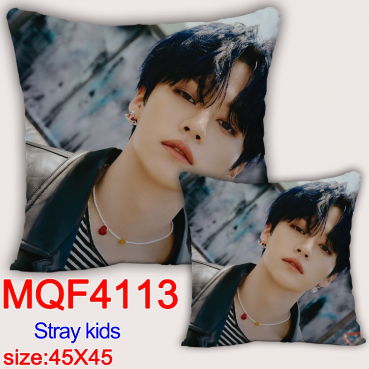 Stray kids square full-color pillow cushion 45X45CM NO FILLING MQF-4113