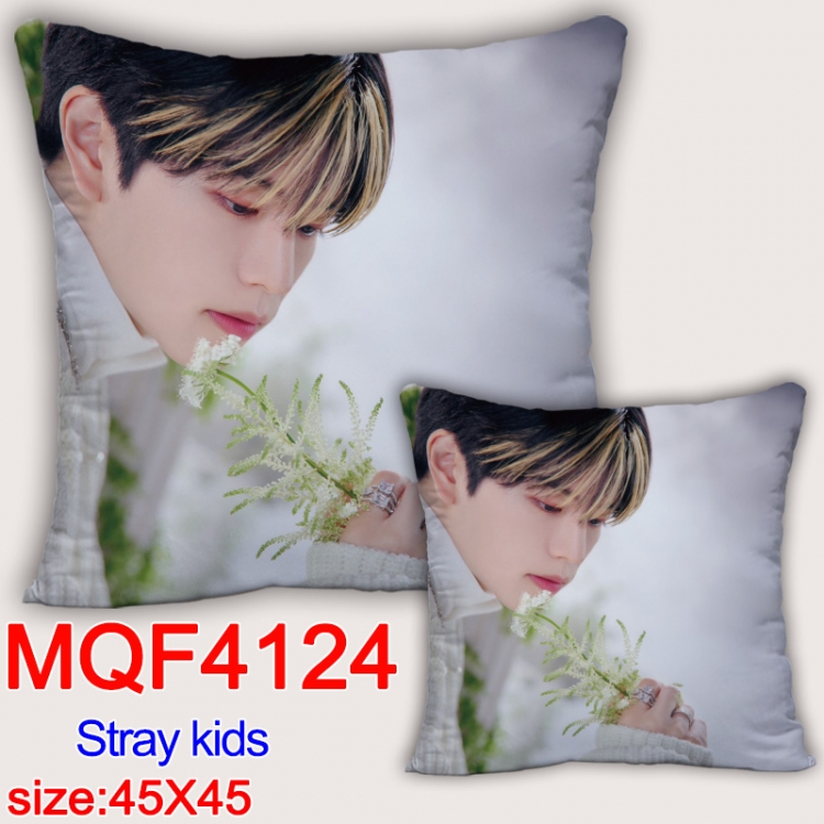 Stray kids square full-color pillow cushion 45X45CM NO FILLING MQF-4124