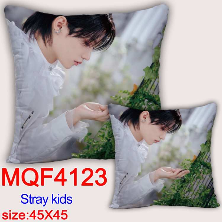 Stray kids square full-color pillow cushion 45X45CM NO FILLING  MQF-4123