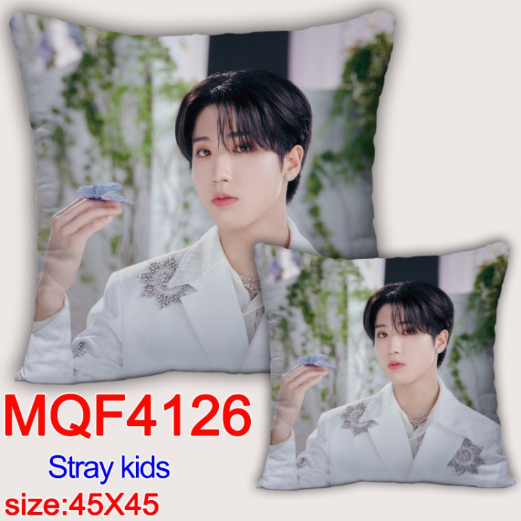 Stray kids square full-color pillow cushion 45X45CM NO FILLING MQF-4126