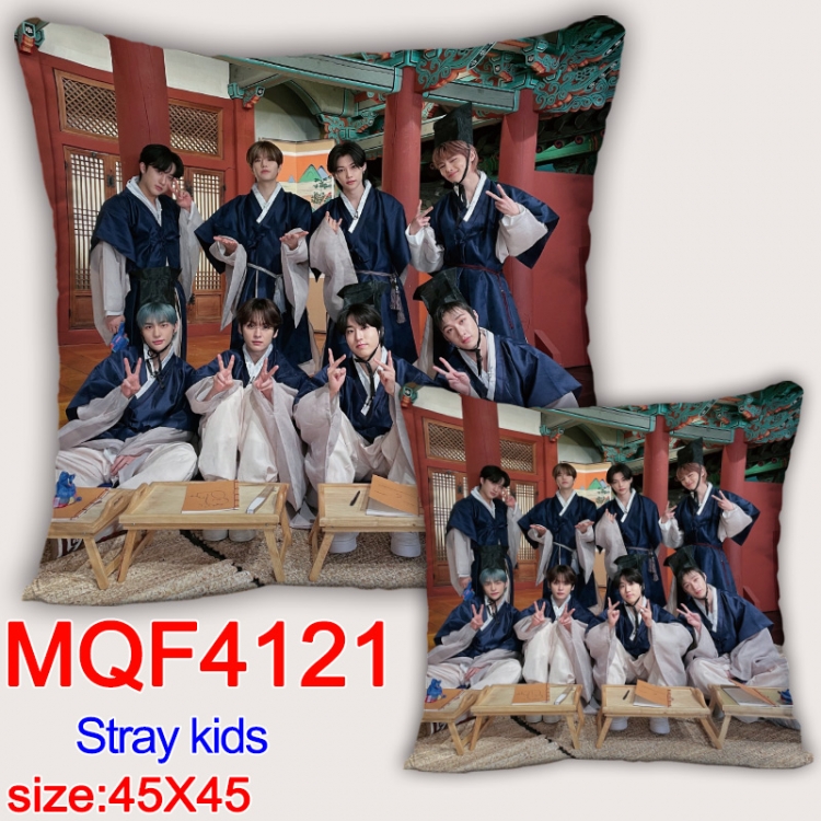 Stray kids square full-color pillow cushion 45X45CM NO FILLING MQF-4121