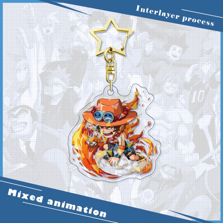 One Piece star ring acrylic pendant bag pendant key ring price for 5 pcs