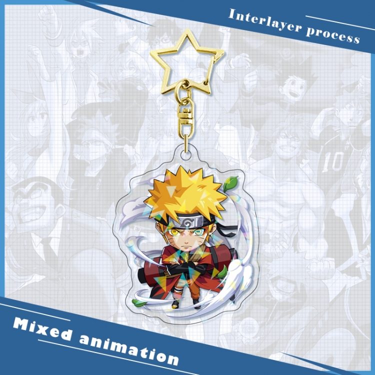 Naruto star ring acrylic pendant bag pendant key ring price for 5 pcs