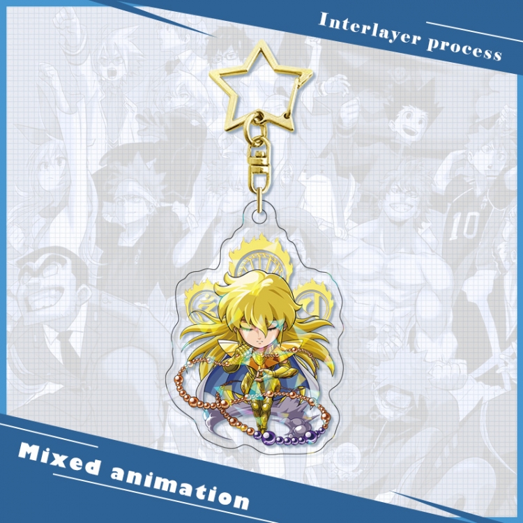 Saint Seiya star ring acrylic pendant bag pendant key ring price for 5 pcs