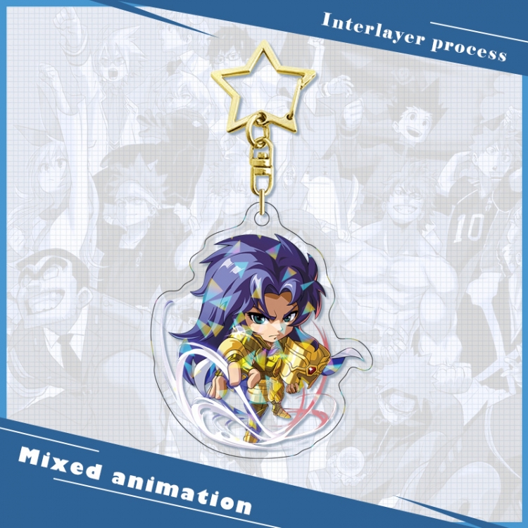 Saint Seiya star ring acrylic pendant bag pendant key ring price for 5 pcs