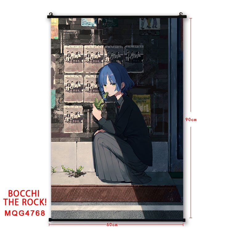 Bocchi the Rock Anime black Plastic rod Cloth painting Wall Scroll 60X90CM MQG-4768