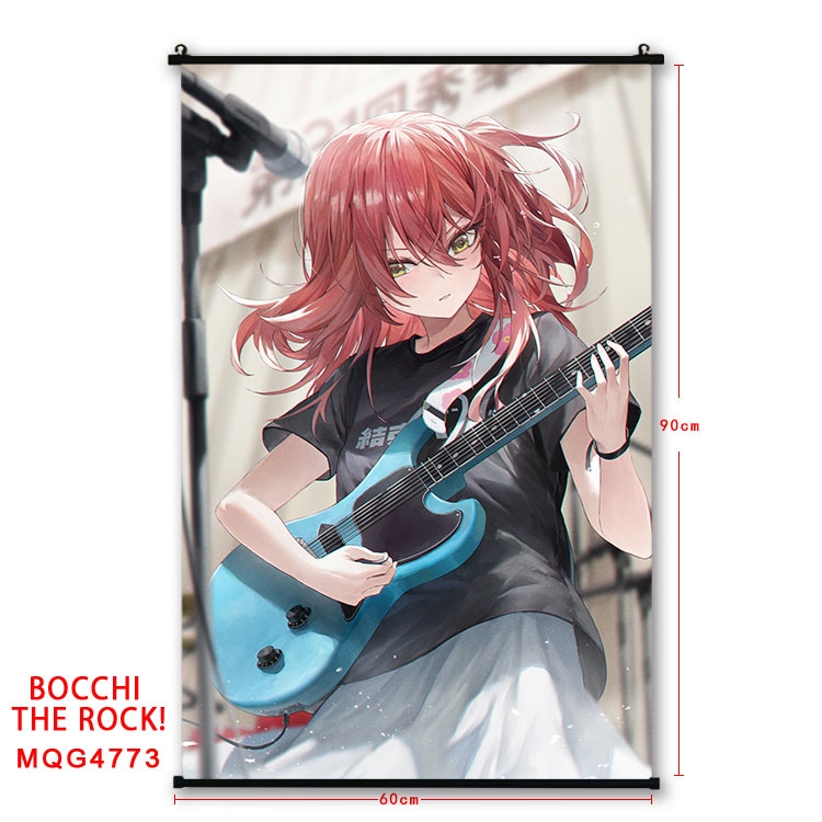 Bocchi the Rock Anime black Plastic rod Cloth painting Wall Scroll 60X90CM MQG-4773