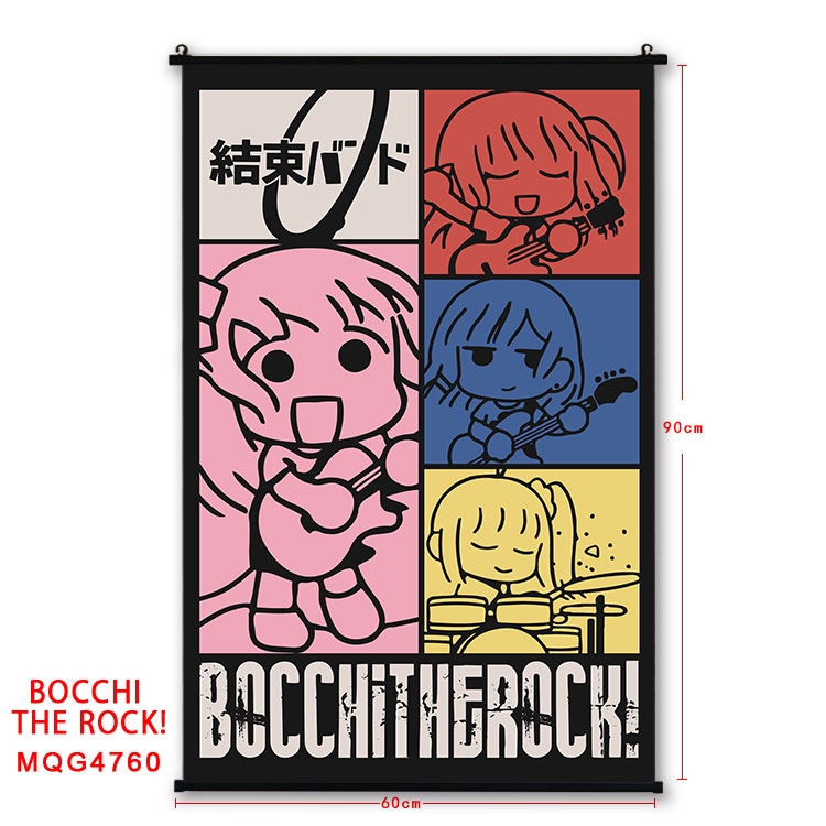 Bocchi the Rock Anime black Plastic rod Cloth painting Wall Scroll 60X90CM MQG-4760