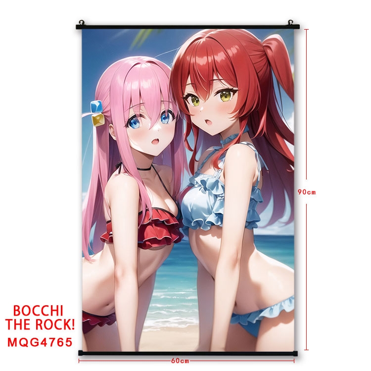 Bocchi the Rock Anime black Plastic rod Cloth painting Wall Scroll 60X90CM  MQG-4765