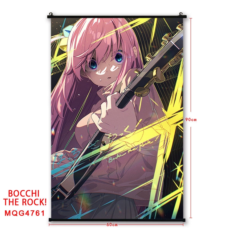 Bocchi the Rock Anime black Plastic rod Cloth painting Wall Scroll 60X90CM  MQG-4761