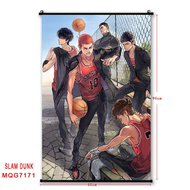 Slam Dunk Anime black Plastic rod Cloth painting Wall Scroll 60X90CM MQG-7171