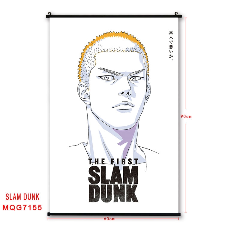 Slam Dunk Anime black Plastic rod Cloth painting Wall Scroll 60X90CM MQG-7155