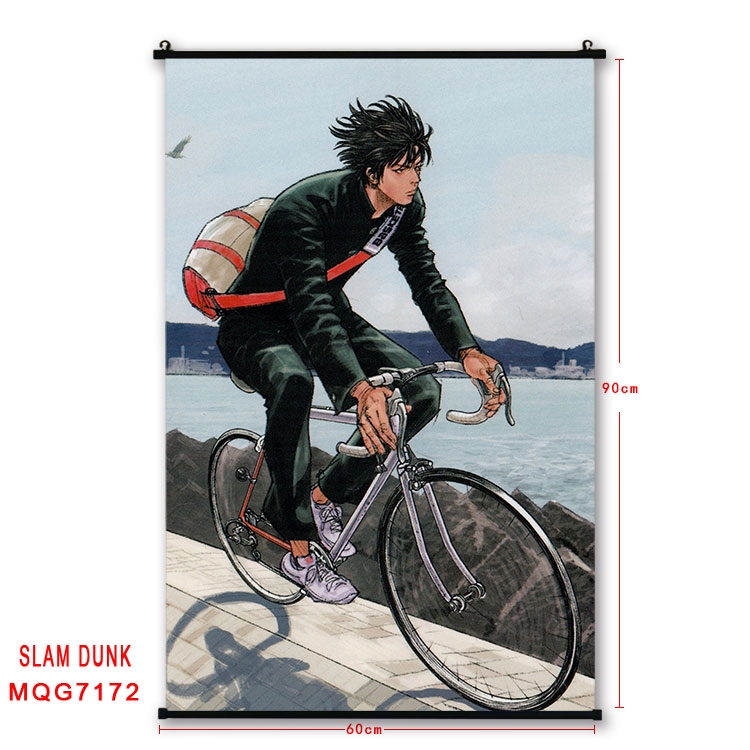 Slam Dunk Anime black Plastic rod Cloth painting Wall Scroll 60X90CM MQG-7172