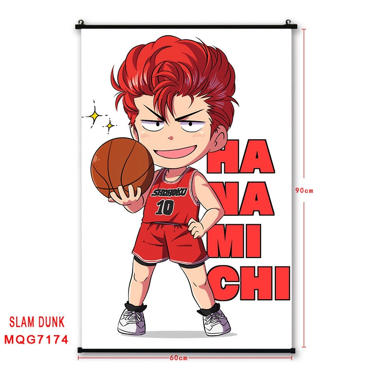 Slam Dunk Anime black Plastic rod Cloth painting Wall Scroll 60X90CM  MQG-7174