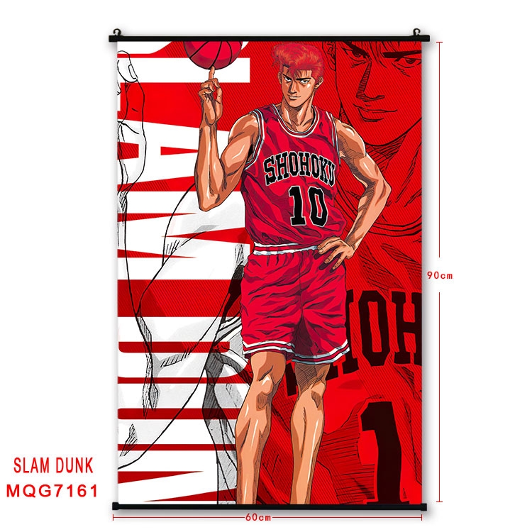 Slam Dunk Anime black Plastic rod Cloth painting Wall Scroll 60X90CM MQG-7161