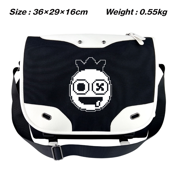 Rainbow friend Black and white anime waterproof nylon shoulder messenger bag schoolbag  36X29X16CM