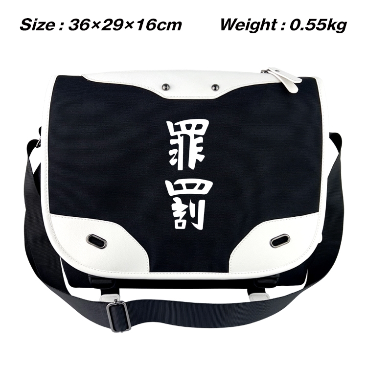 Tokyo Revengers Black and white anime waterproof nylon shoulder messenger bag schoolbag 36X29X16CM