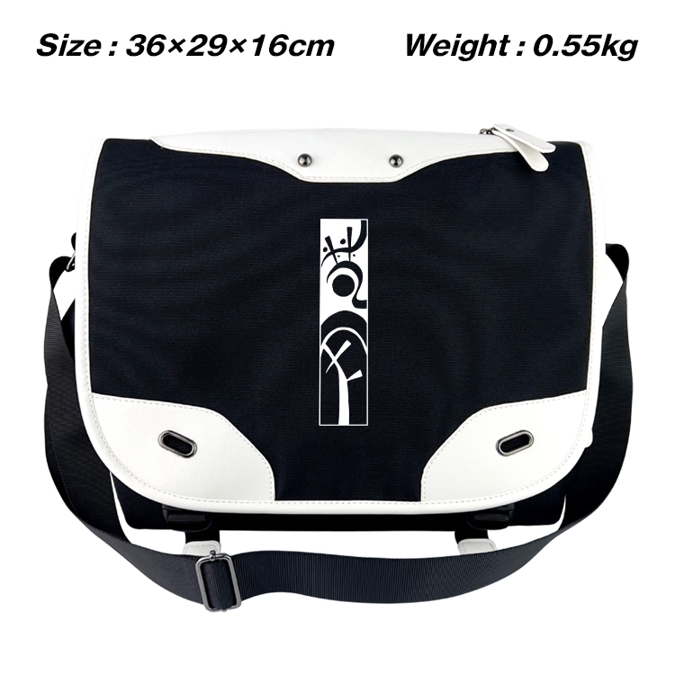 Tokyo Revengers Black and white anime waterproof nylon shoulder messenger bag schoolbag 36X29X16CM