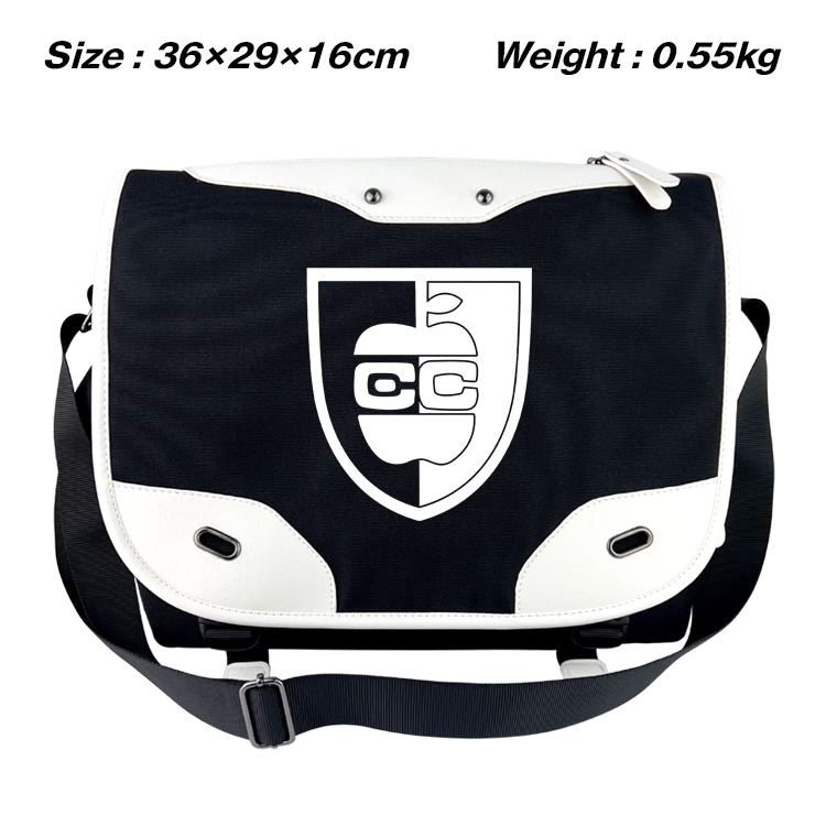 SPY×FAMILY Black and white anime waterproof nylon shoulder messenger bag schoolbag 36X29X16CM