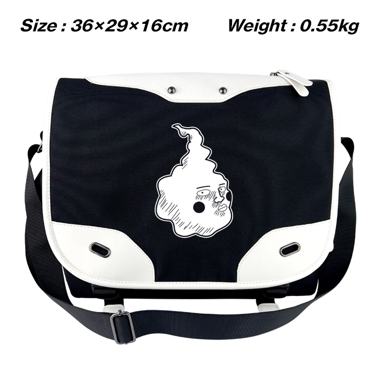 Mob Psycho 100 Black and white anime waterproof nylon shoulder messenger bag schoolbag 36X29X16CM