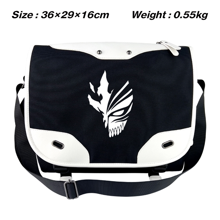 Bleach Black and white anime waterproof nylon shoulder messenger bag schoolbag 36X29X16CM