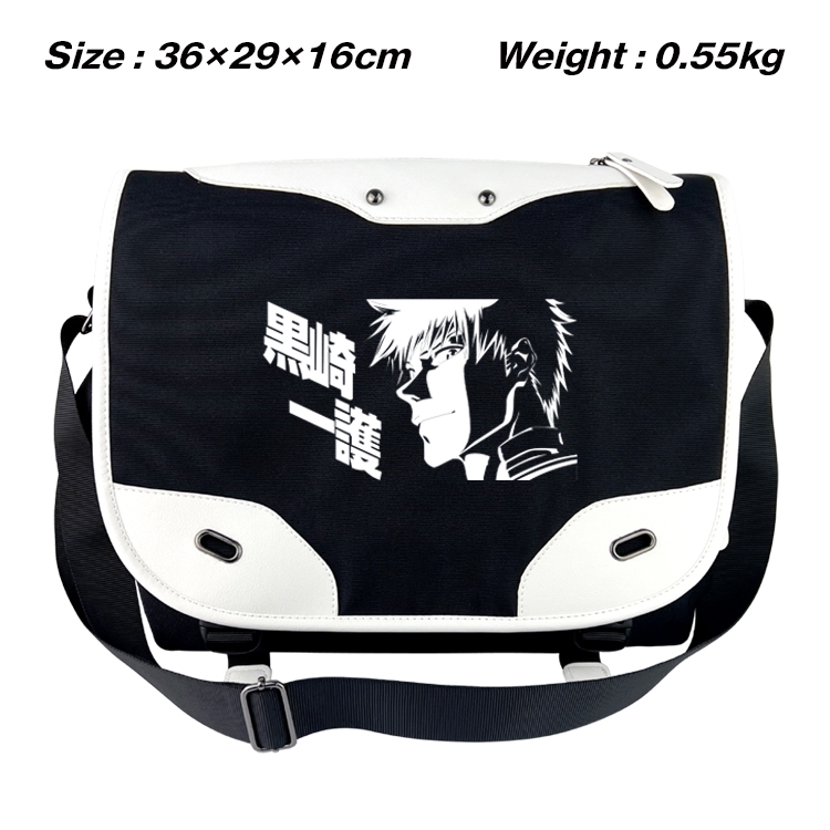 Bleach Black and white anime waterproof nylon shoulder messenger bag schoolbag 36X29X16CM