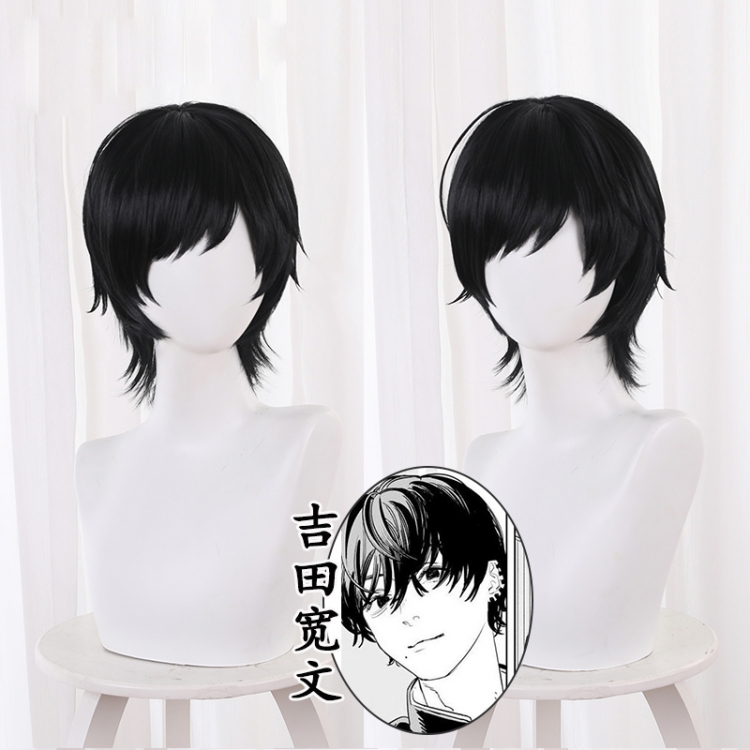 Chainsaw man Cos anime wig black face short hair 509G price for 2 pcs