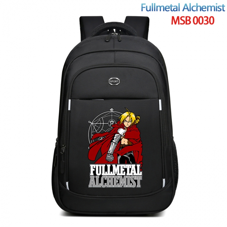 Fullmetal Alchemist Anime fashion Oxford noodle backpack backpack travel bag 35x21x55cm MSB-0030
