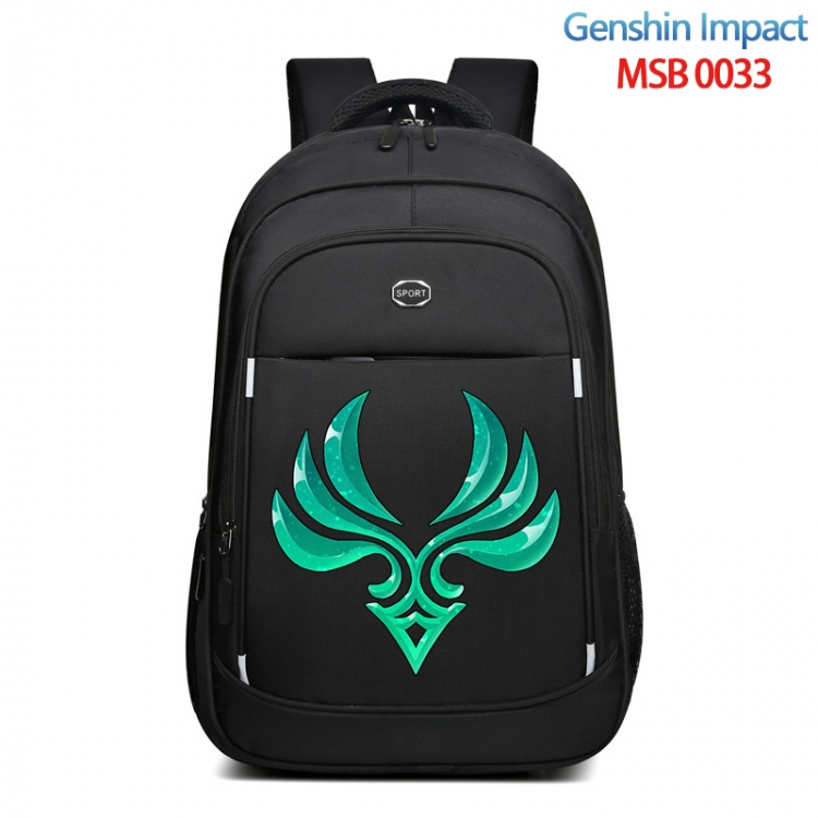 Genshin Impact Anime fashion Oxford noodle backpack backpack travel bag 35x21x55cm  MSB-0033