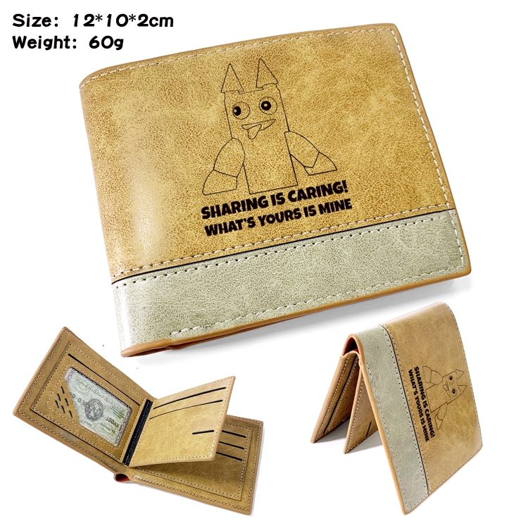 Garten of Banban Anime high quality PU two fold embossed wallet 12X10X2CM 60G