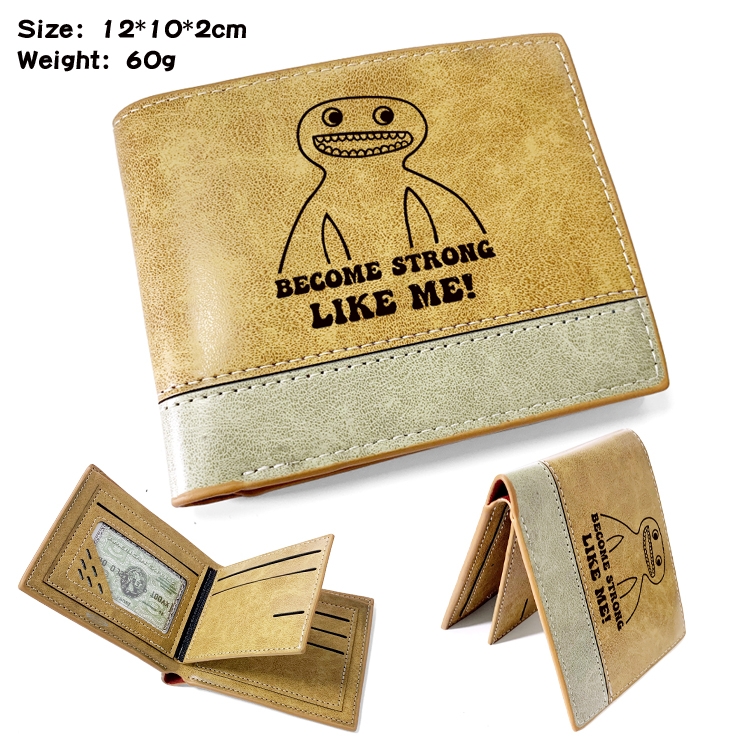 Garten of Banban Anime high quality PU two fold embossed wallet 12X10X2CM 60G