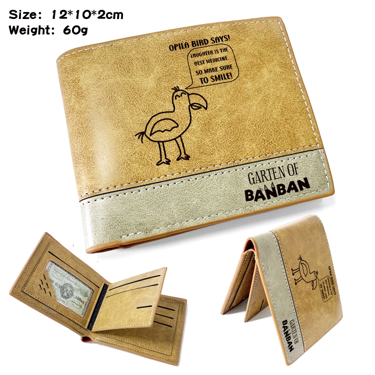 Garten of Banban Anime high quality PU two fold embossed wallet 12X10X2CM 60G