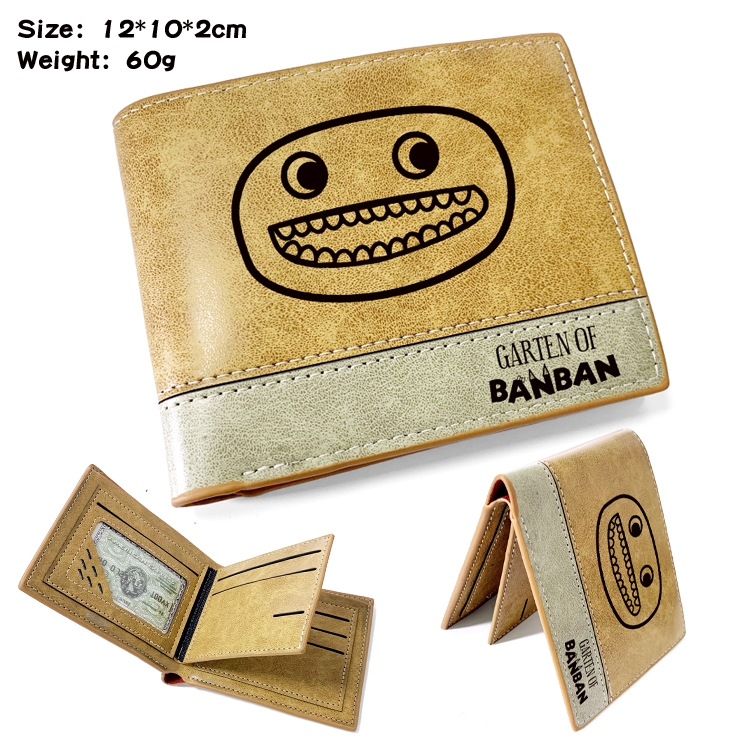 Garten of Banban Anime high quality PU two fold embossed wallet 12X10X2CM 60G