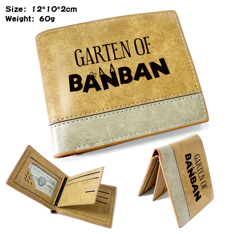 Garten of Banban Anime high quality PU two fold embossed wallet 12X10X2CM 60G