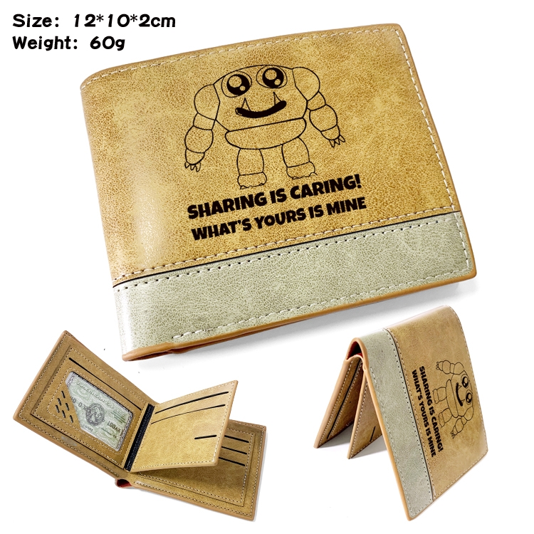 Garten of Banban Anime high quality PU two fold embossed wallet 12X10X2CM 60G