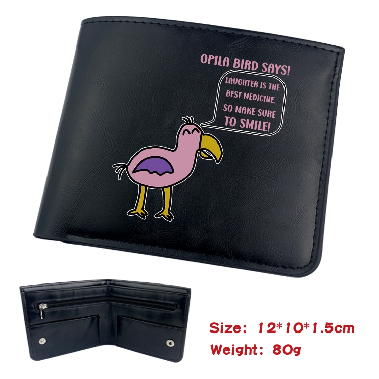 Garten of Banban Animation soft leather inner buckle black leather wallet 12X10X1.5CM