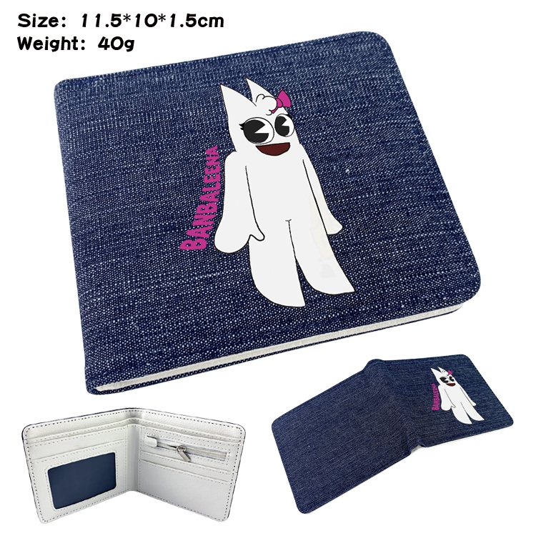 Garten of Banban  Anime denim folding full-color wallet 11.5X10X1.5CM