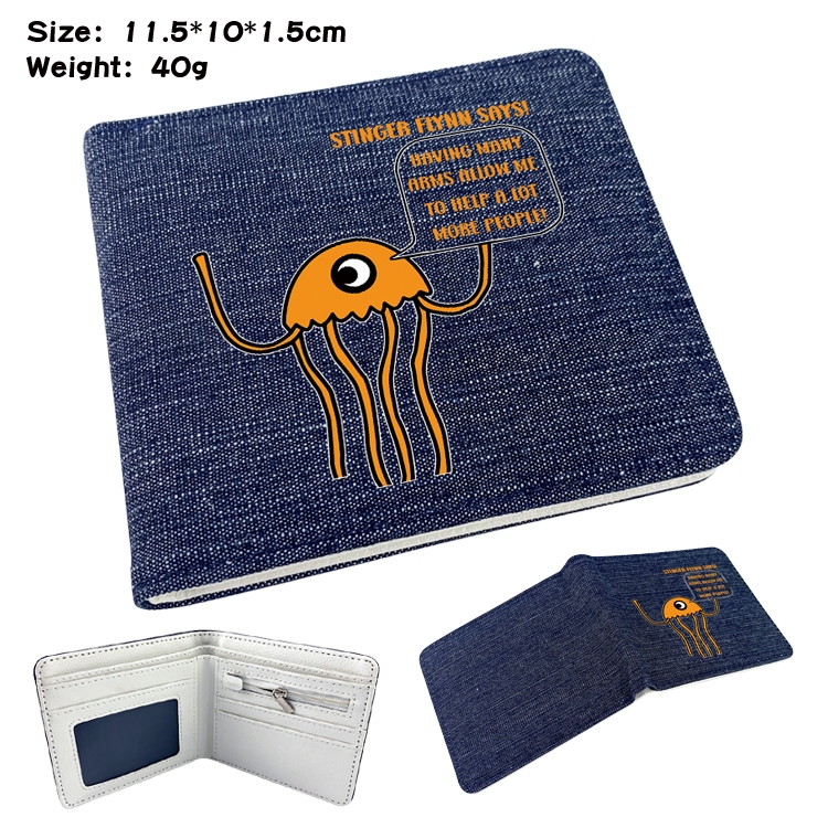 Garten of Banban  Anime denim folding full-color wallet 11.5X10X1.5CM