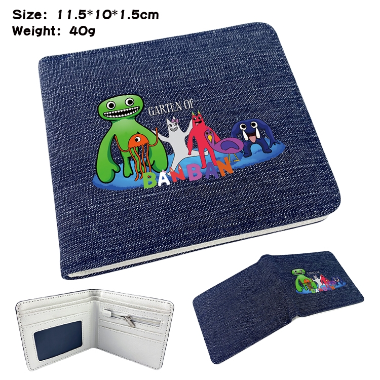 Garten of Banban  Anime denim folding full-color wallet 11.5X10X1.5CM