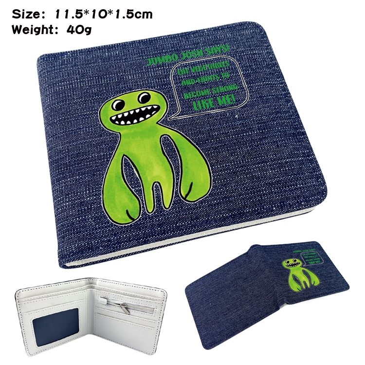 Garten of Banban  Anime denim folding full-color wallet 11.5X10X1.5CM