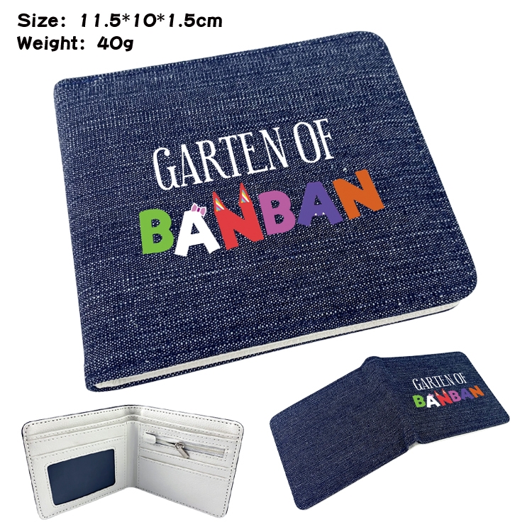 Garten of Banban  Anime denim folding full-color wallet 11.5X10X1.5CM