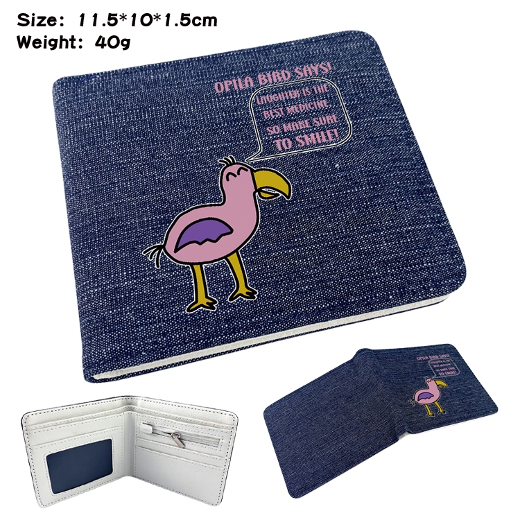 Garten of Banban  Anime denim folding full-color wallet 11.5X10X1.5CM